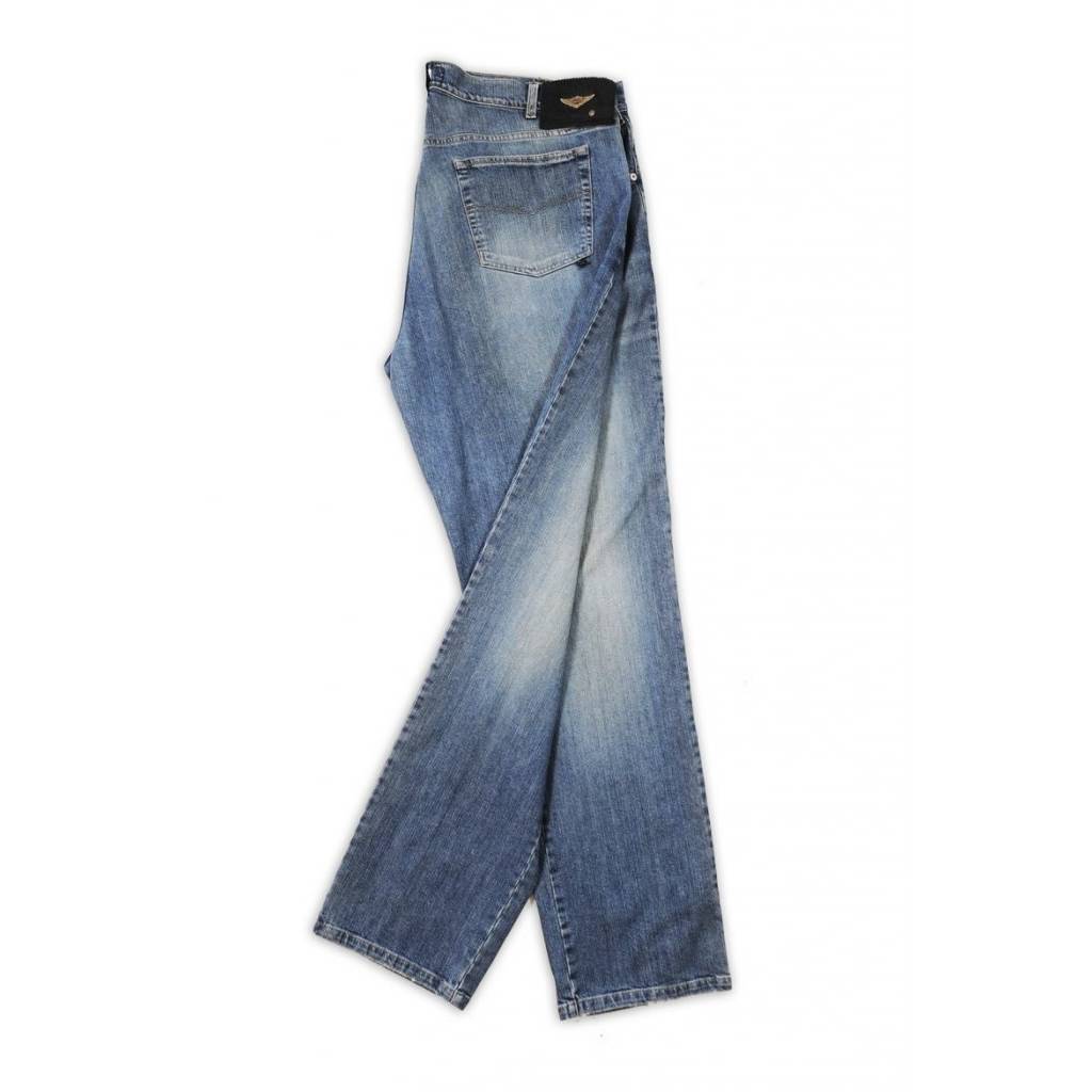 Pantalone 2739 Vita Alta in Jeans Elasticizzato lavaggio mirato